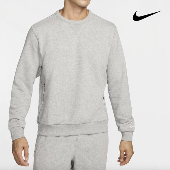 Nike Standard Issue Men's Dri-FIT Basketball Crew-Neck Sweatshirt Grey - Picture 1 of 12